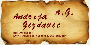 Andrija Gizdavić vizit kartica